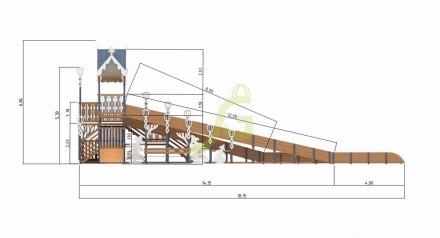 Зимняя деревянная горка "IgraGrad Snow Fox 17" с тремя скатами V3 , фото 6
