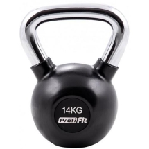 Гиря обрезиненная с хромированной ручкой PROFI-FIT, 14 кг