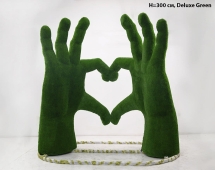 Топиари стела Ладони-сердце, h=300 см - газон Deluxе/Deluxe Green