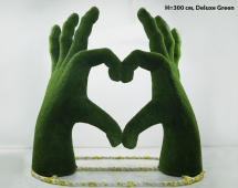 Топиари стела Ладони-сердце, h=300 см - газон Deluxе/Deluxe Green