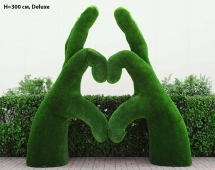 Топиари стела Ладони-сердце, h=300 см - газон Deluxе/Deluxe Green