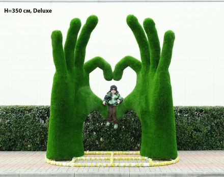 Топиари стела Ладони-сердце, h=300 см - газон Deluxе/Deluxe Green, фото 5