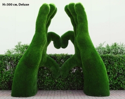 Топиари стела Ладони-сердце, h=300 см - газон Deluxе/Deluxe Green, фото 1