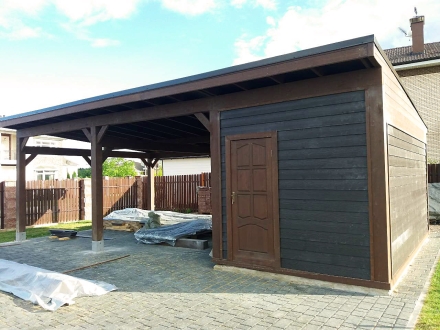 Навес односкатный с хозблоком МАЯКОВСКИЙ Базовая комплектация, фото 1