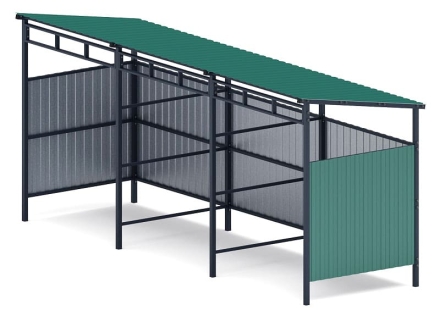 Навес контейнерной площадки для мусора (3 секции) МФ 55.02.03.3-01, фото 1