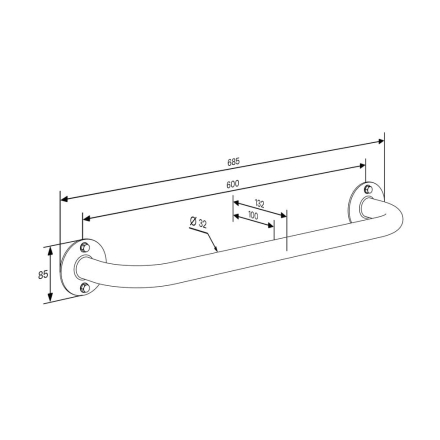 Перекладина шведской стенки и рукохода N-line нержавеющая сталь 600, фото 4
