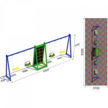 Детские качели Спорт 6.4 для детской площадки Детские качели Спорт 6.4 для детской площадки