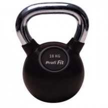 Гиря обрезиненная с хромированной ручкой PROFI-FIT, 18 кг