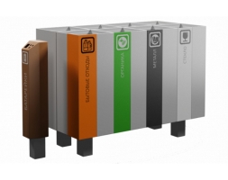 Урна для раздельного сбора мусора ВторРесурс четырёхсекционная, фото 3