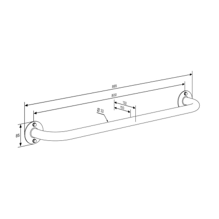 Перекладина шведской стенки и рукохода N-line нержавеющая сталь 800, фото 4