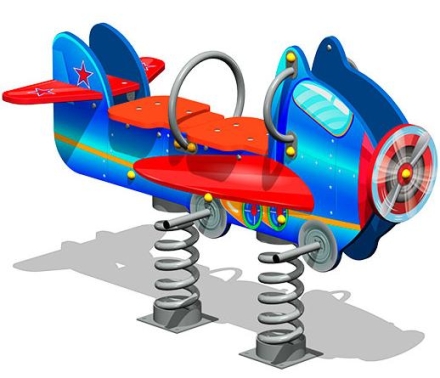 Качалка на пружине Аэроплан У1 КЧ083 для детской площадки, фото 1