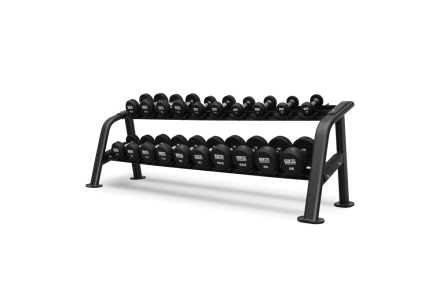 Набор обрезиненных гантелей BRONZE GYM, 27.5-50 кг - 10 пар, шаг 2,5 кг, фото 1