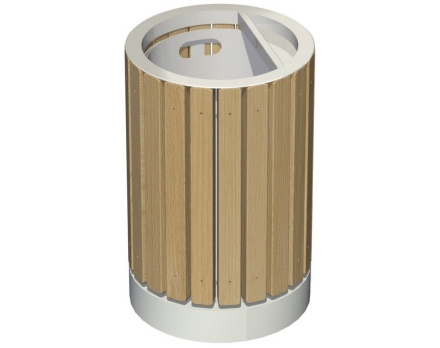 Урна на бетонном основании со вставкой и пепельницей Аккуратист, фото 1