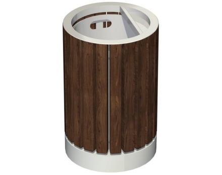 Урна на бетонном основании со вставкой и пепельницей Аккуратист, фото 2