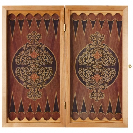 Нарды + шашки Ростовские "На Привале" малые 40х20х4 см, фото 1