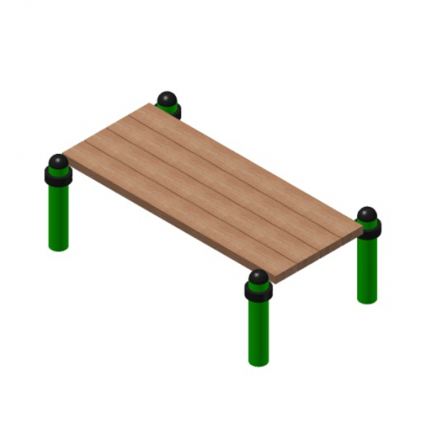 Лавочка (стационарная с хомутами) W-2.8. , фото 1