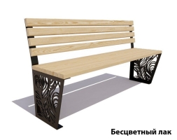 Парковая скамейка Павлин, Лиственница (без подлокотников) 1,8 м, фото 2