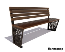 Парковая скамейка Павлин, Лиственница (без подлокотников) 1,8 м