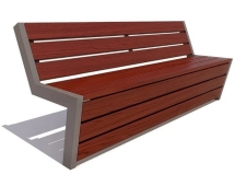 Парковая скамейка Техно, Сосна (брус 30х120) 1,5 м
