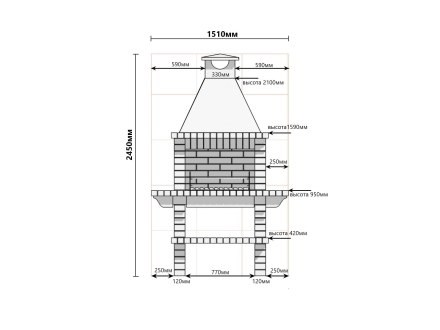 Печь Аристократ 702 Радиальный кирпич красный с коричневым, фото 6