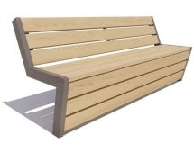 Парковая скамейка Техно, Сосна (брус 30х120) 1,8 м