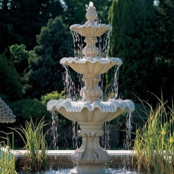 Фонтан трехъярусный классический белый, фото 1 Фонтан трехъярусный классический белый, фото 1