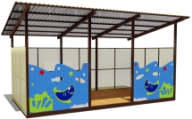 Теневой навес одинарный 3х6 м 19103 для уличной площадки Теневой навес одинарный 3х6 м 19103 для уличной площадки