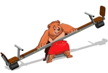 Качалка-балансир Мишка У1 КЧ090 для детской площадки