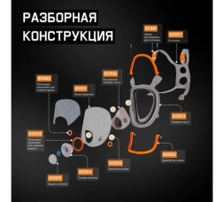 Полнолицевая маска Jeta Safety с антивандальным покрытием + 10 пленок в комплекте, размер L 6950F-L, фото 4