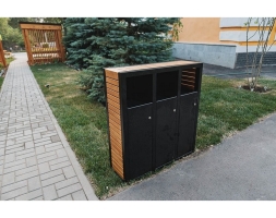 Урна парковая «Гамма» x3 для раздельного сбора мусора, фото 2