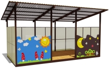 Теневой навес одинарный 3х6 м 19101 для уличной площадки Теневой навес одинарный 3х6 м 19101 для уличной площадки