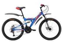 Велосипед Black One Ice FS 24 D сине-красный Велосипед Black One Ice FS 24 D сине-красный